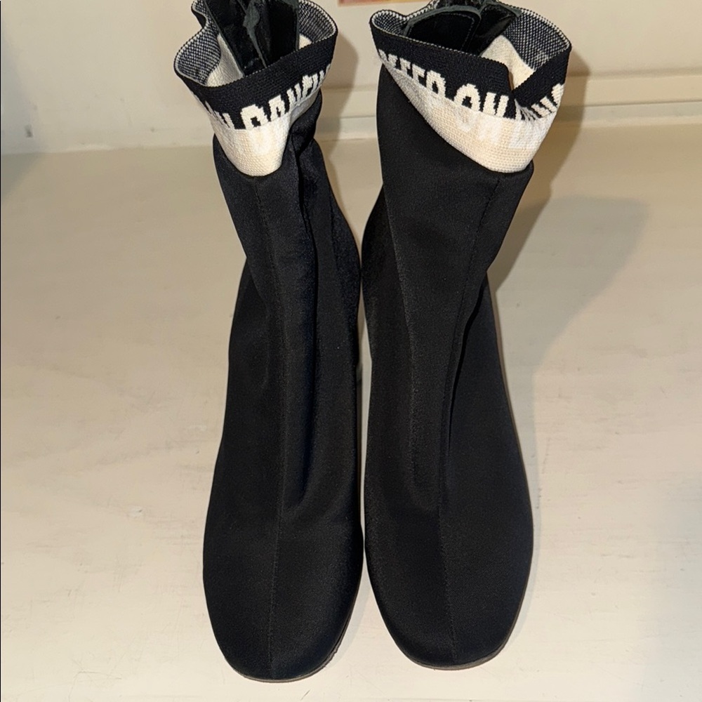 Sandro Black Ankle Boots Sleek Sock-Style